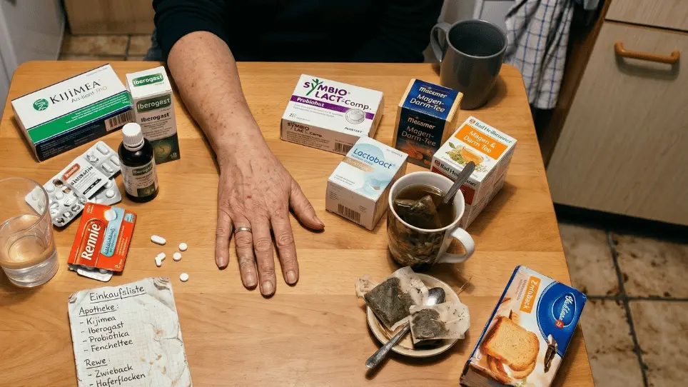 Verschiedene Darm-Produkte auf dem Tisch